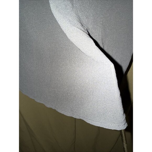 Forever 21 Button Up Top Size Small Short Ruffle Sleeved Blue Chiffon Pleated - Picture 12 of 12